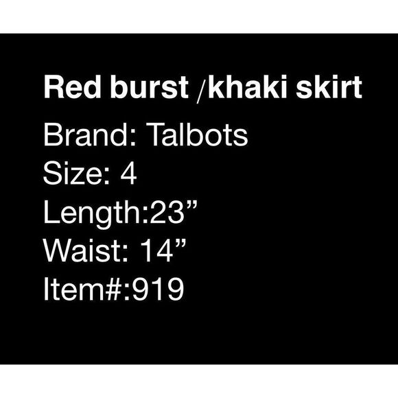 Talbots red and khaki pencil skirt- Size 4 - Picture 7 of 7